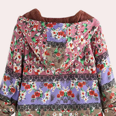 Valerie - Floral Print Fleece Lined Jacket