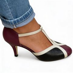 Augusta - Gold Trim T-Bar Heels