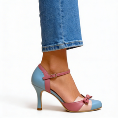 Nerissa - Bow Front Colour Block Heels