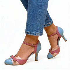 Nerissa - Bow Front Colour Block Heels