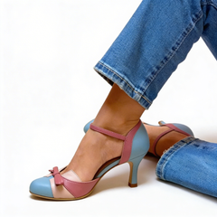 Nerissa - Bow Front Colour Block Heels