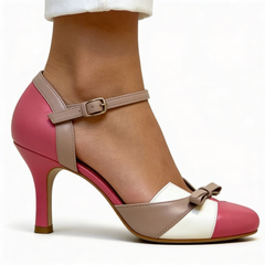 Nerissa - Bow Front Colour Block Heels