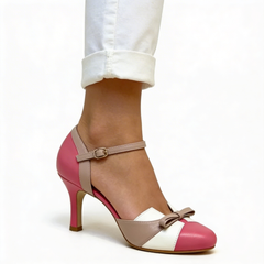 Nerissa - Bow Front Colour Block Heels