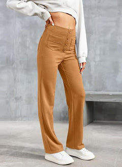 Adele - High Waist Wide Trousers — Yellow