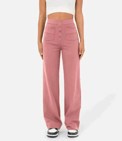 Adele - High Waist Wide Trousers — Pink