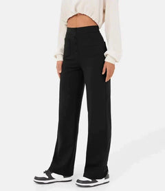 Adele - High Waist Wide Trousers — Black