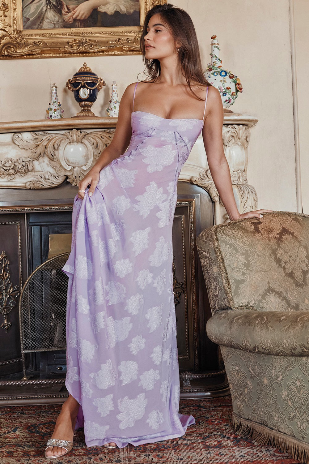 Henrietta - Lace Maxi Dress with Straps