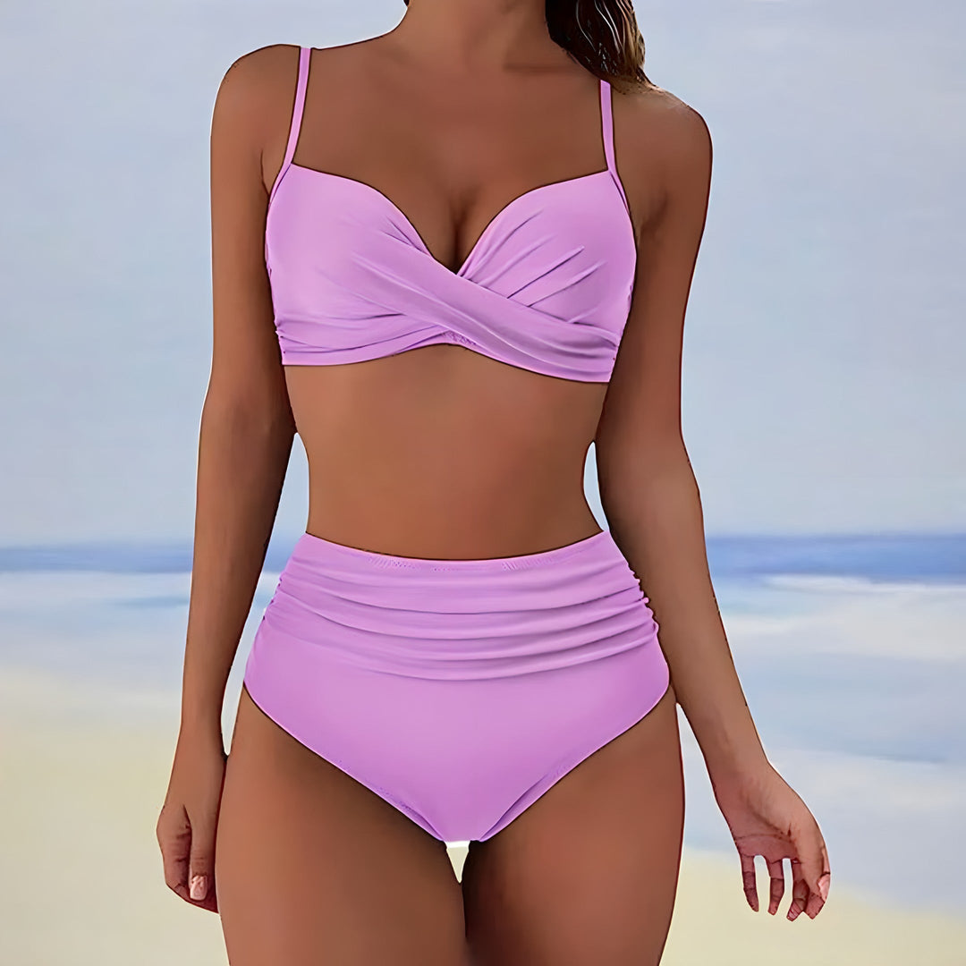 Bernadette - Twist High Waist Bikini — Light Purple