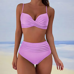 Bernadette - Twist High Waist Bikini — Light Purple