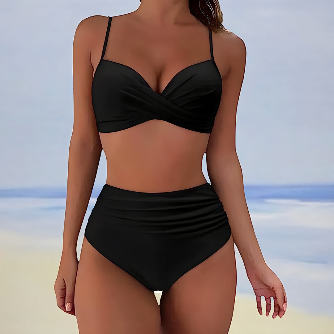 Bernadette - Twist High Waist Bikini — Black