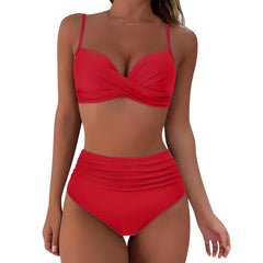 Bernadette - Twist High Waist Bikini — Red