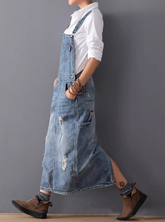 Michaela - Denim Pinafore Dress