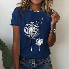 Angelina - Dandelion Print Tee — Blue