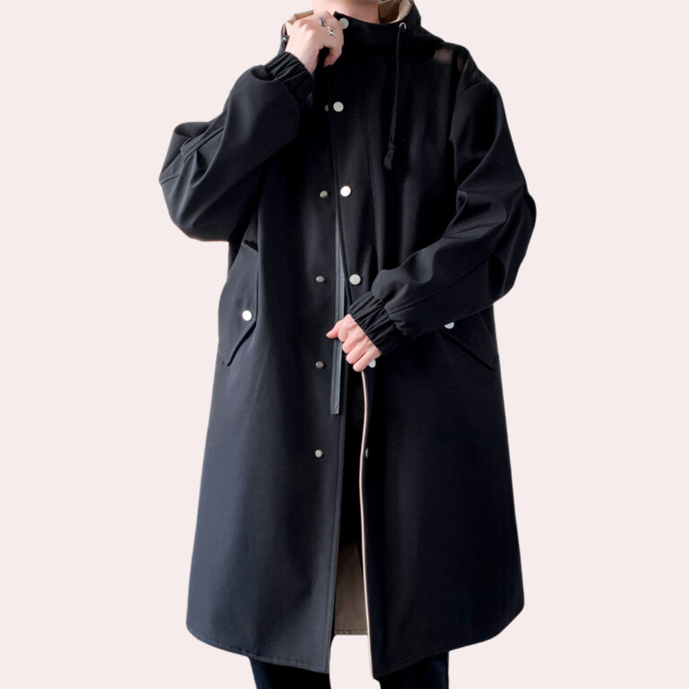 Raymond - Long Coat with Stand Collar