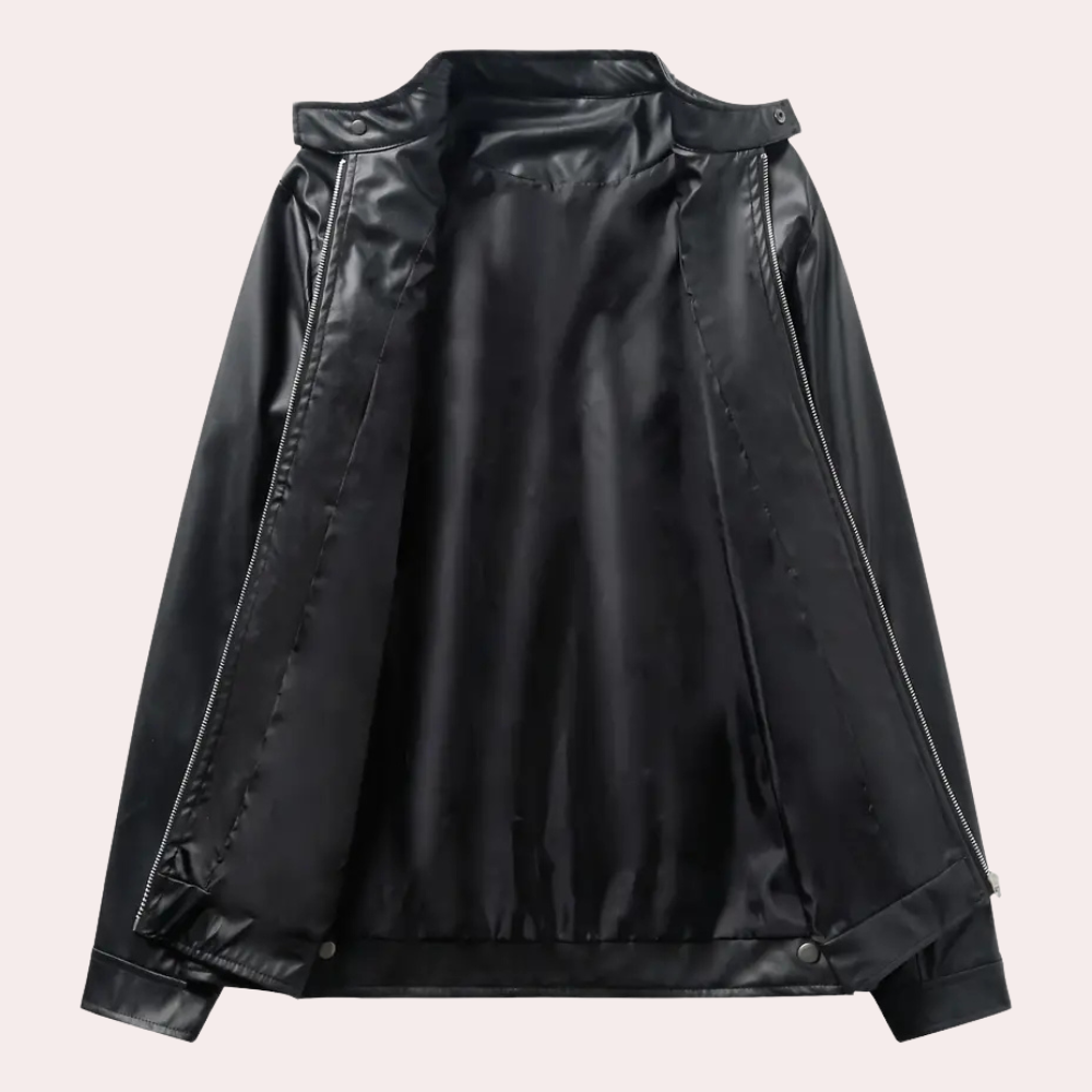 Theodore - Leather Jacket with Zip Pockets