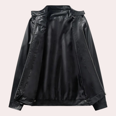 Theodore - Leather Jacket with Zip Pockets