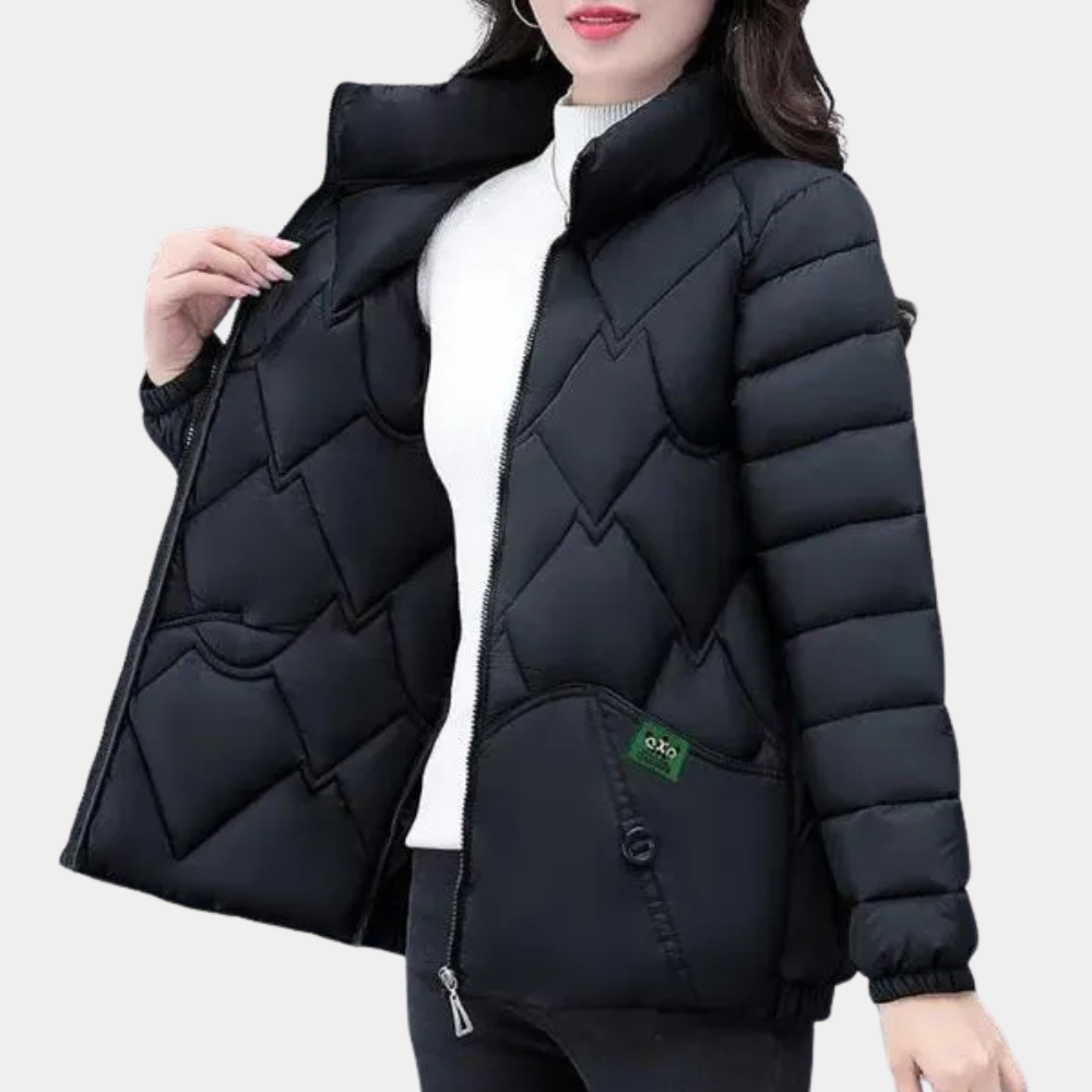 Hester - Quilted Puffer Coat — Black