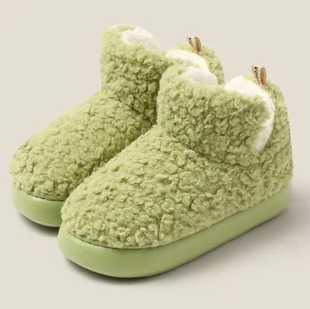 Lottie - Teddy Fleece Ankle Boots — Green