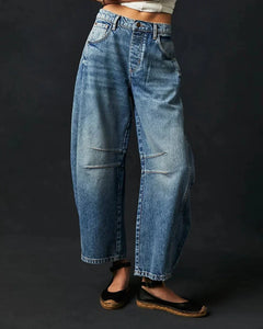 Kathleen - Barrel Leg Jeans — Dark blue