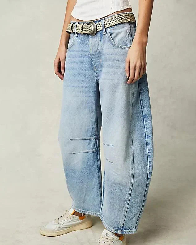 Kathleen - Barrel Leg Jeans — Blue