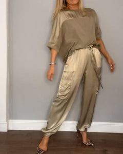 Emma - Satin Top and Jogger Set