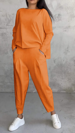 Wilhelmina - Jumper and Jogger Set — Orange