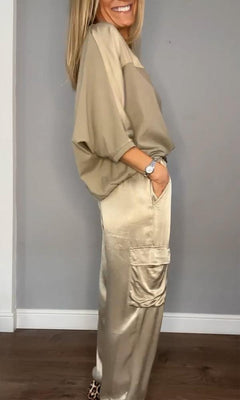 Emma - Satin Top and Jogger Set