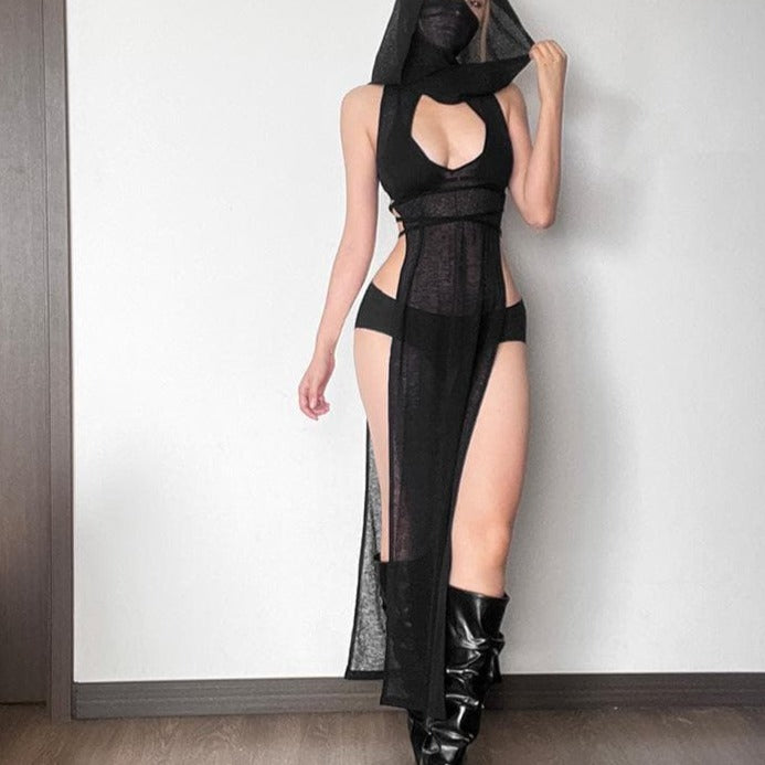 Samantha - Sheer Mesh Maxi Dress