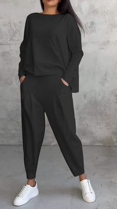 Wilhelmina - Jumper and Jogger Set — Black