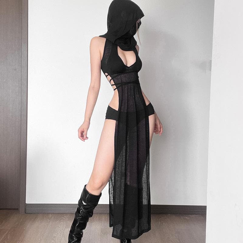 Samantha - Sheer Mesh Maxi Dress