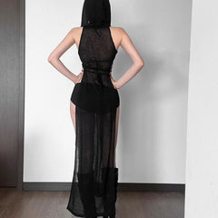Samantha - Sheer Mesh Maxi Dress