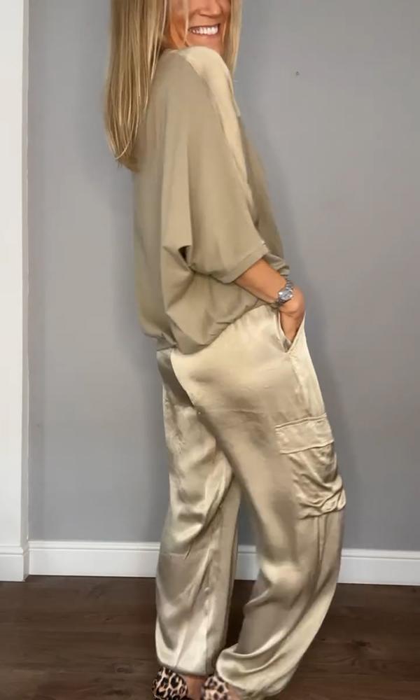 Emma - Satin Top and Jogger Set