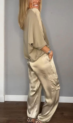 Emma - Satin Top and Jogger Set