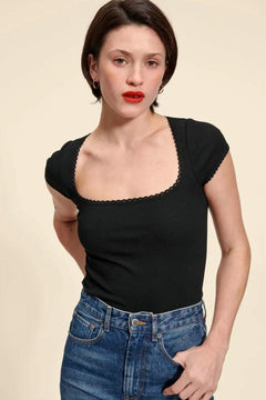 Christina - Square Neck Knit Tee