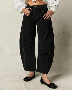 Kathleen - Barrel Leg Jeans — Black