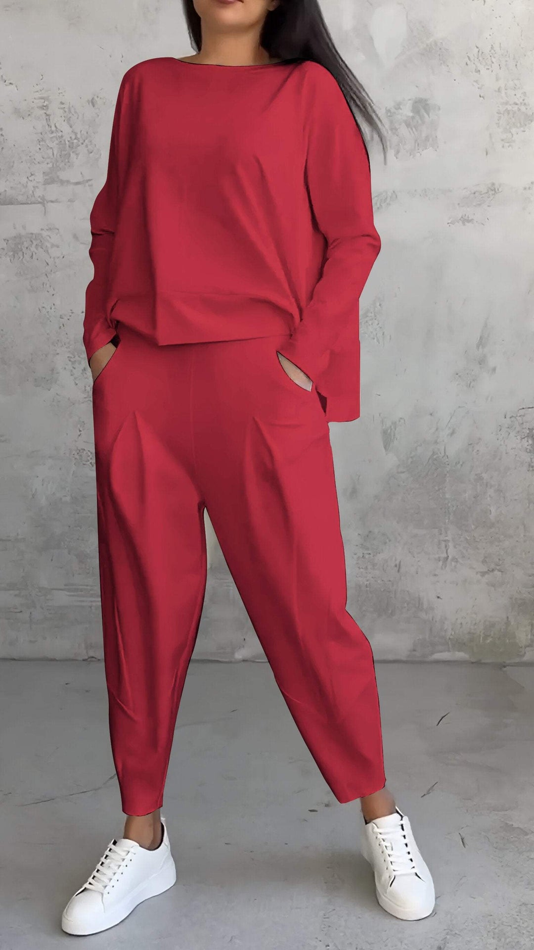 Wilhelmina - Jumper and Jogger Set — Red