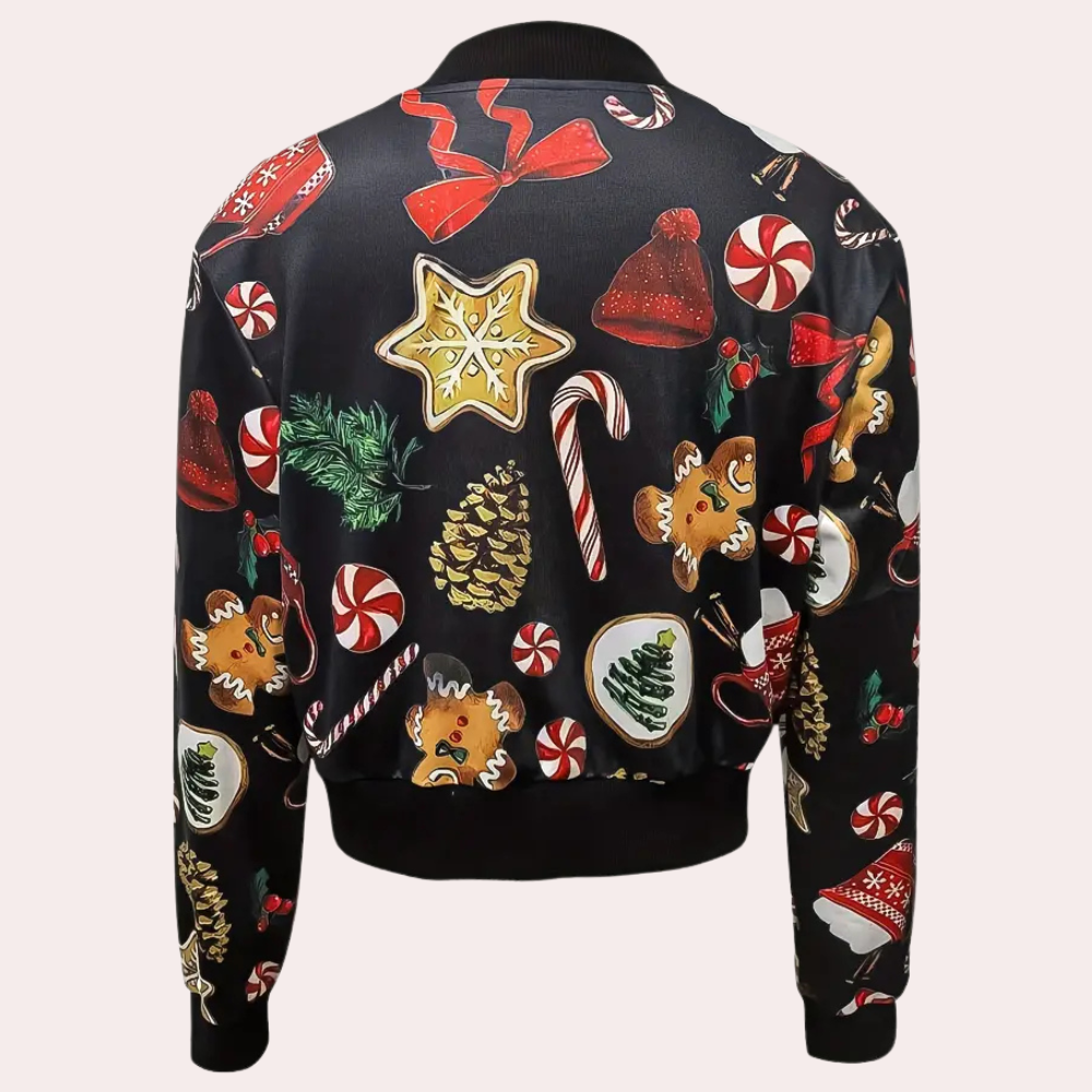 Sylvia - Christmas Print Bomber