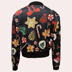 Sylvia - Christmas Print Bomber