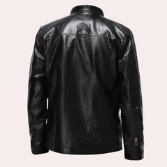 Theodore - Leather Jacket with Zip Pockets