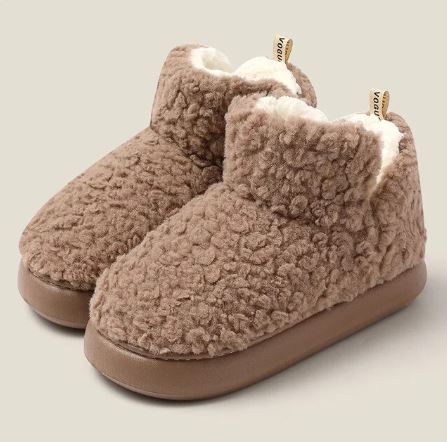 Lottie - Teddy Fleece Ankle Boots — Brown