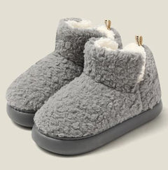 Lottie - Teddy Fleece Ankle Boots — Grey