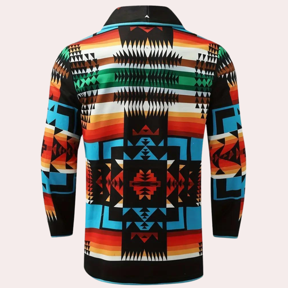 Bernard - Aztec Print Cardigan Coat