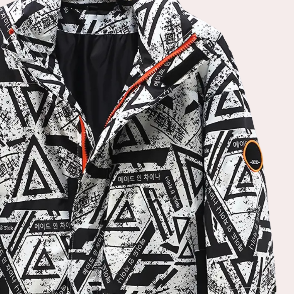 Dashiell - Geometric Print Padded Jacket