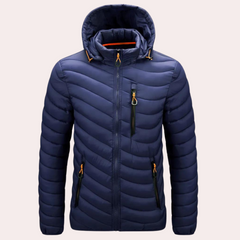 Barnaby - Hooded Lightweight Puffer — Dark blue