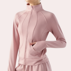 Eugenie - Zip Front Athletic Jacket — Pink