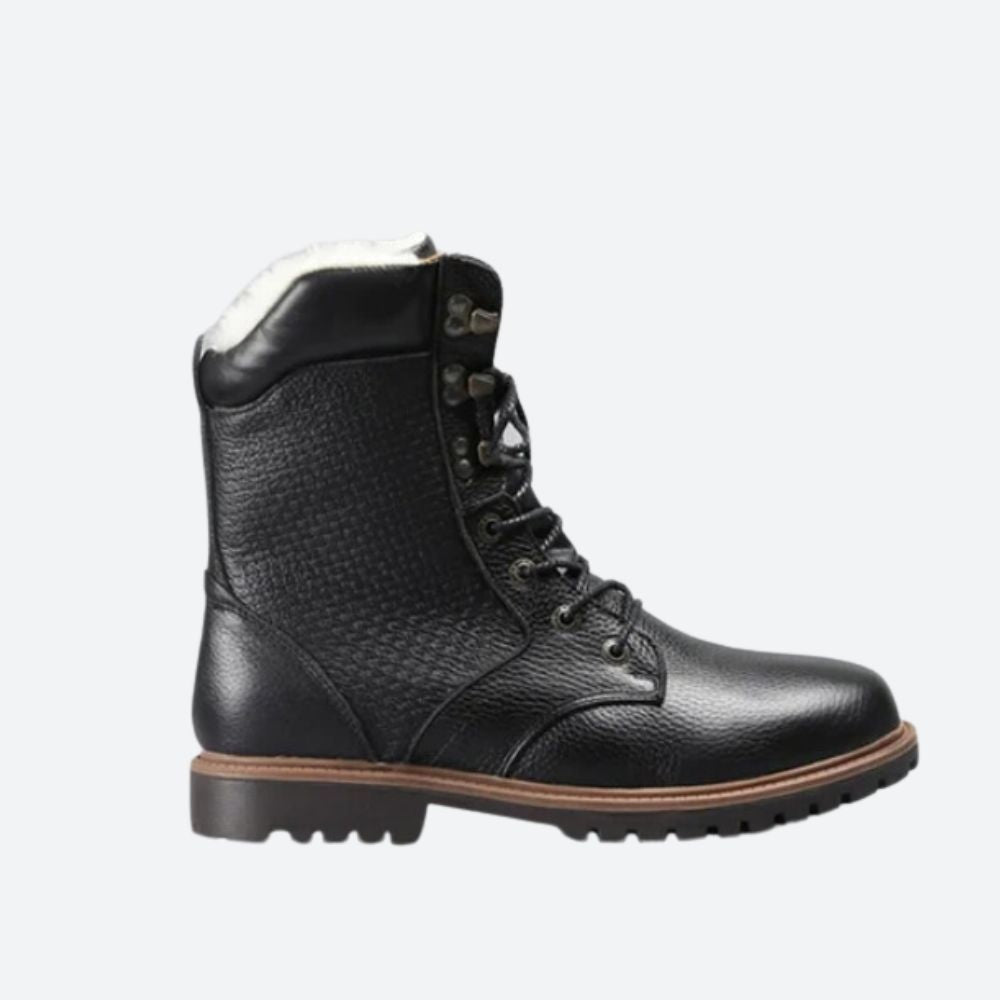 Clifford - Fur Lined Leather Boots — Black (High)
