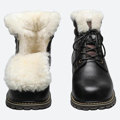 Clifford - Fur Lined Leather Boots — Black (Short)