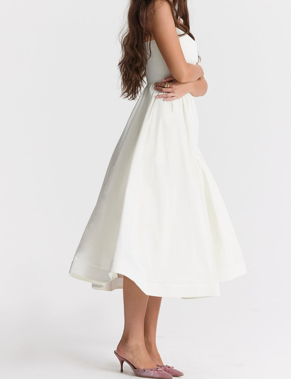 Virginia - Cami Midi Dress with Full Skirt