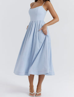Virginia - Cami Midi Dress with Full Skirt