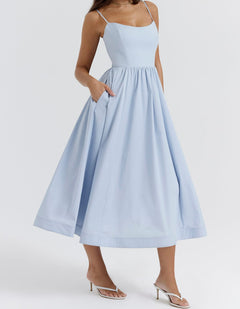 Virginia - Cami Midi Dress with Full Skirt